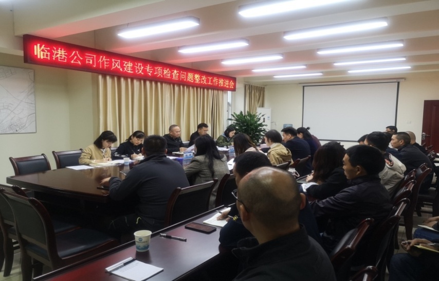 集團(tuán)公司領(lǐng)導(dǎo)組織召開臨港公司作風(fēng)建設(shè)專項檢查問題整改工作推進(jìn)會