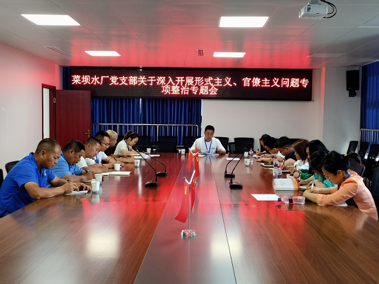 菜壩水廠黨支部召開關(guān)于深入開展形式主義、官僚主義問題專項整治專題會